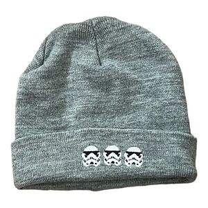 Star Wars Embroidered Storm Trooper Knit Cap Gray Hat